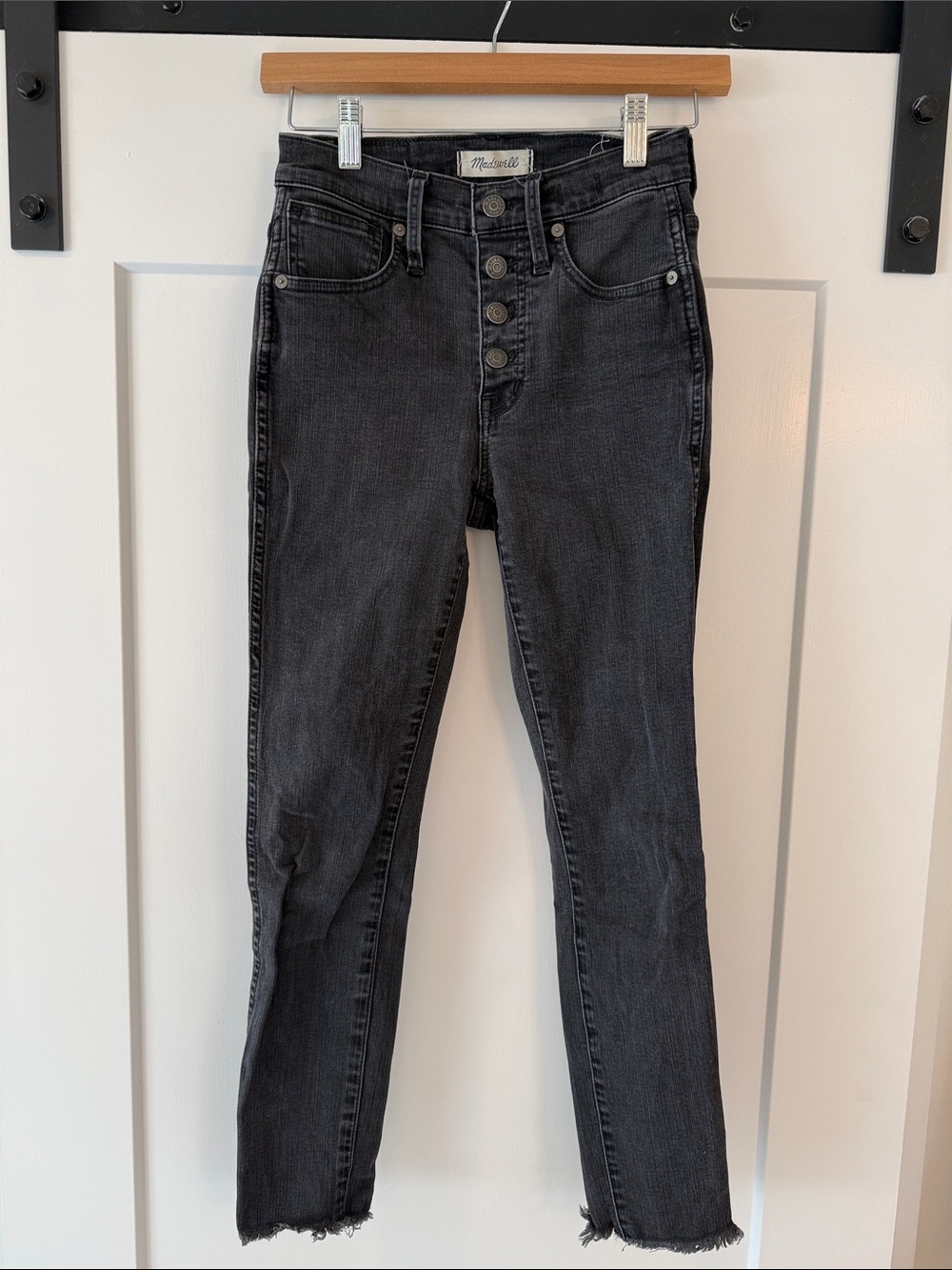 Madewell Charcoal Black High-Rise Button-Fly Jeans Petite